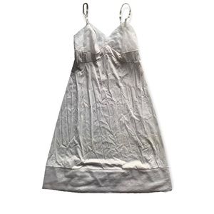 Vintage white slip dress with floral and mesh detailing lingerie midi dress